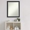 Beveled Wood Bathroom Wall Mirror, Corvino Narrow Black Frame